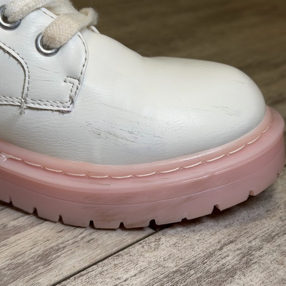 Sugar Lace-Up Boots in White and Pink - Picture 16 of 17